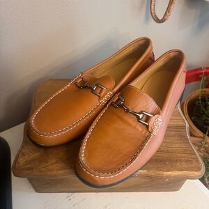 FootJoy Men's Brown Leather Bit Loafers Slip On Golf Casual Shoes Size 9M